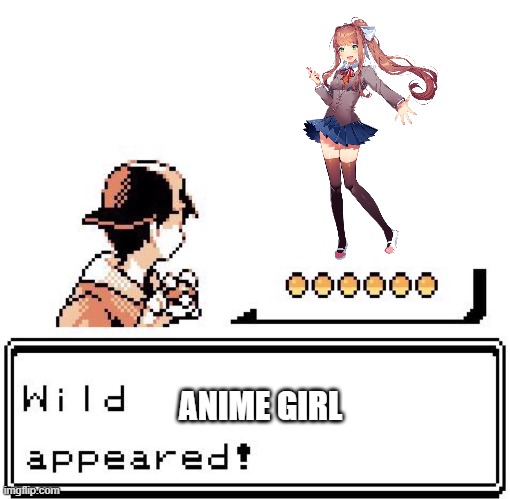 Blank Wild Pokemon Appears | ANIME GIRL | image tagged in blank wild pokemon appears | made w/ Imgflip meme maker