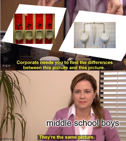 They're The Same Picture Meme | middle school boys | image tagged in memes,they're the same picture | made w/ Imgflip meme maker