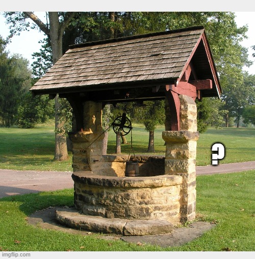 Wishing well | ? | image tagged in wishing well | made w/ Imgflip meme maker