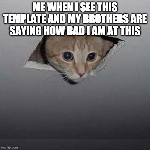 yes i am the best | ME WHEN I SEE THIS TEMPLATE AND MY BROTHERS ARE SAYING HOW BAD I AM AT THIS | image tagged in memes,ceiling cat | made w/ Imgflip meme maker