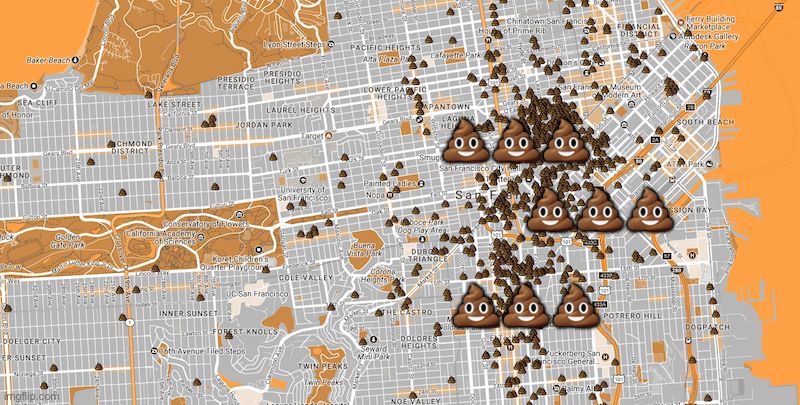 Improved San Francisco Shit Map |  💩💩💩; 💩💩💩; 💩💩💩 | image tagged in san francisco poop map,shit,san francisco | made w/ Imgflip meme maker