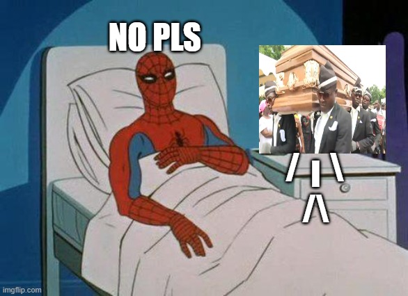 Spiderman Hospital | NO PLS; /     \; I
/\ | image tagged in memes,spiderman hospital,spiderman | made w/ Imgflip meme maker