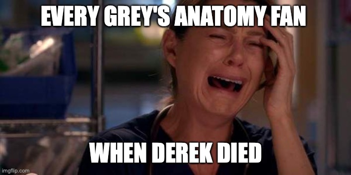 Heartbroken | EVERY GREY'S ANATOMY FAN; WHEN DEREK DIED | image tagged in memes | made w/ Imgflip meme maker