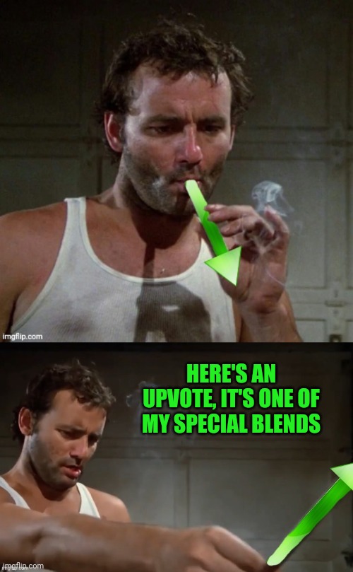 HERE'S AN UPVOTE, IT'S ONE OF MY SPECIAL BLENDS | image tagged in bill murray upvote | made w/ Imgflip meme maker