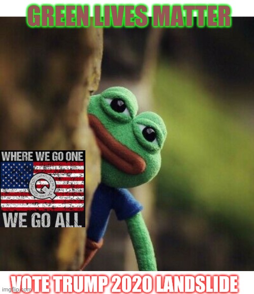 Pepe Q. MAGA | GREEN LIVES MATTER; VOTE TRUMP 2020 LANDSLIDE | image tagged in trump 2020 | made w/ Imgflip meme maker