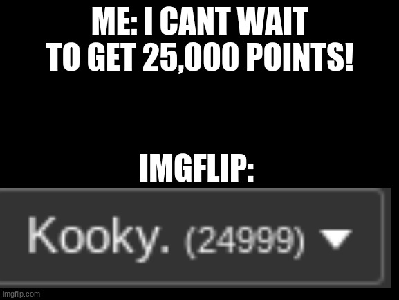 i literally got 24,999 points, and i cried myself to sleep. | ME: I CANT WAIT TO GET 25,000 POINTS! IMGFLIP: | image tagged in imgflip,imgflip points,memes,funny | made w/ Imgflip meme maker