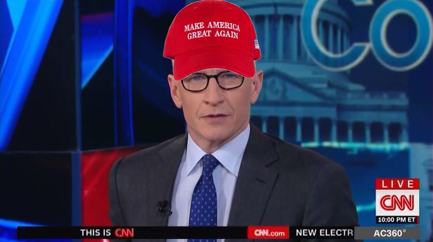 High Quality Anderson Cooper MAGA Hat Blank Meme Template