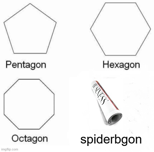 spiderbgon | spiderbgon | image tagged in memes,pentagon hexagon octagon | made w/ Imgflip meme maker