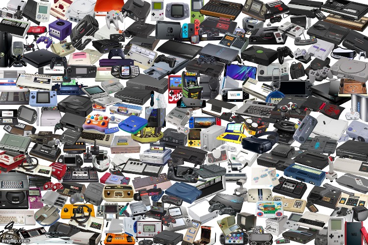 video game system collage