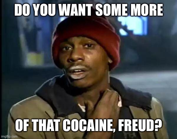 Y'all Got Any More Of That Meme | DO YOU WANT SOME MORE OF THAT COCAINE, FREUD? | image tagged in memes,y'all got any more of that | made w/ Imgflip meme maker