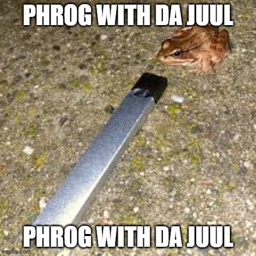 PHROG WITH DA JUUL | image tagged in frog | made w/ Imgflip meme maker