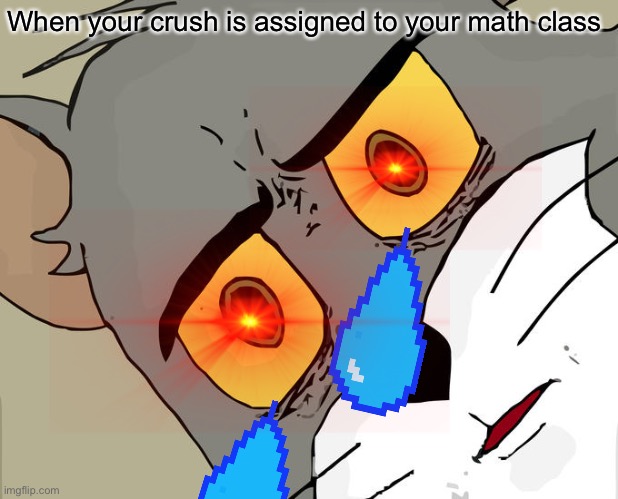 WHY!!! | When your crush is assigned to your math class | image tagged in memes,unsettled tom | made w/ Imgflip meme maker