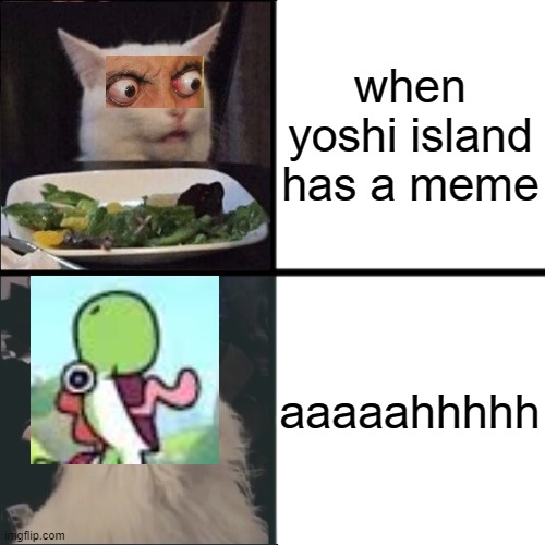 Thurston Waffles | when yoshi island has a meme; aaaaahhhhh | image tagged in thurston waffles | made w/ Imgflip meme maker