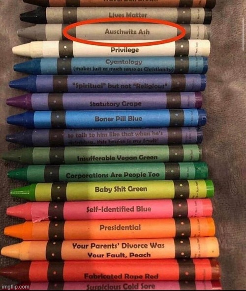 Crayons! | image tagged in memes,funny,crayons,dark humor,auschwitz | made w/ Imgflip meme maker