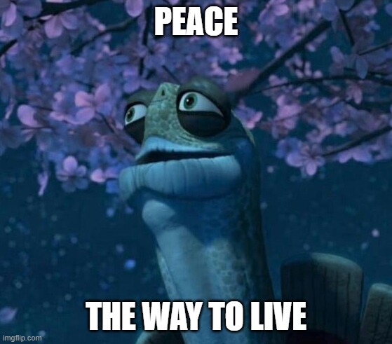 Oogway | PEACE THE WAY TO LIVE | image tagged in oogway | made w/ Imgflip meme maker
