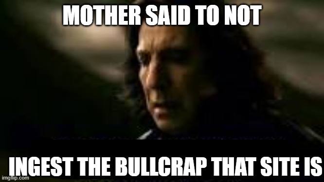 you dare use my own spells against me, Potter | MOTHER SAID TO NOT INGEST THE BULLCRAP THAT SITE IS | image tagged in you dare use my own spells against me potter | made w/ Imgflip meme maker