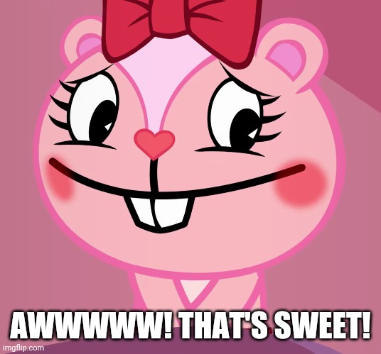 Blushed Giggles (HTF) | AWWWWW! THAT'S SWEET! | image tagged in blushed giggles htf | made w/ Imgflip meme maker