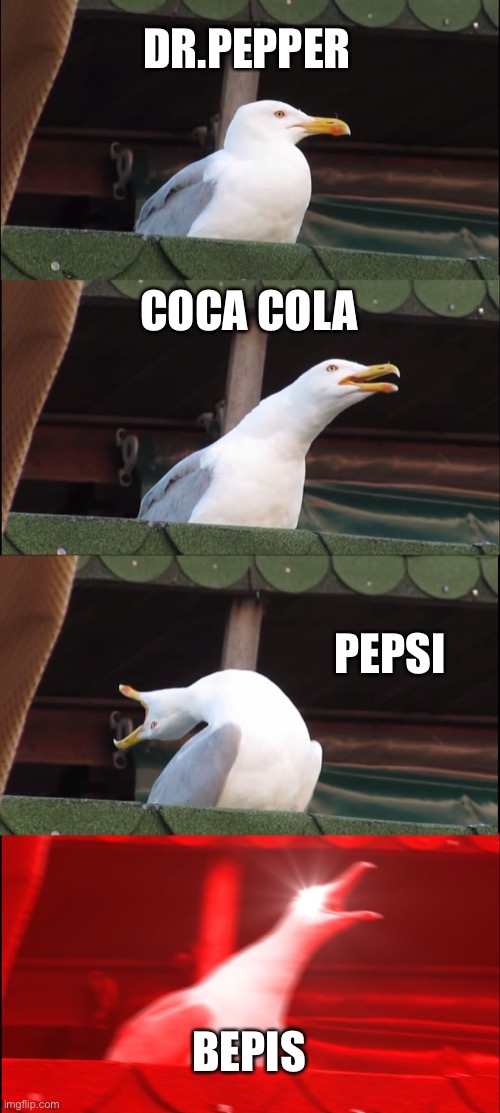 Bepis = yum yum | DR.PEPPER; COCA COLA; PEPSI; BEPIS | image tagged in memes | made w/ Imgflip meme maker