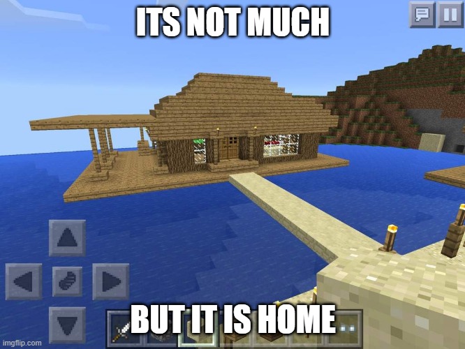 i now has house...pweeze visit meh here...just not rn...as of now you can find me at @artic_creepers house | ITS NOT MUCH; BUT IT IS HOME | image tagged in house,visit,please,beach,minecraft | made w/ Imgflip meme maker
