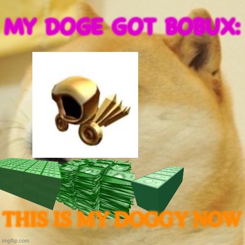Doge with bobux | MY DOGE GOT BOBUX:; THIS IS MY DOGGY NOW | image tagged in memes,doge | made w/ Imgflip meme maker