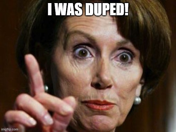 Nancy Pelosi No Spending Problem | I WAS DUPED! | image tagged in nancy pelosi no spending problem | made w/ Imgflip meme maker