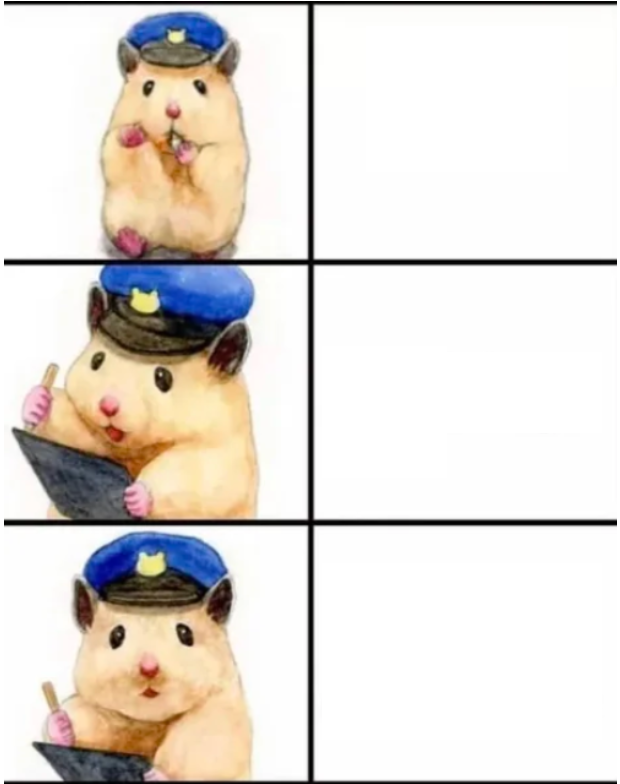 High Quality Officer Hamster Blank Meme Template