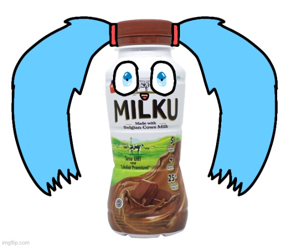 Milk | image tagged in memes,funny,milk,hatsune miku,oc | made w/ Imgflip meme maker