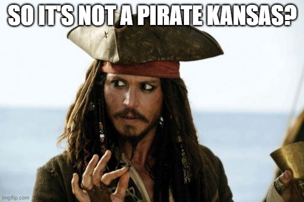 Jack Sparrow Pirate | SO IT'S NOT A PIRATE KANSAS? | image tagged in jack sparrow pirate | made w/ Imgflip meme maker