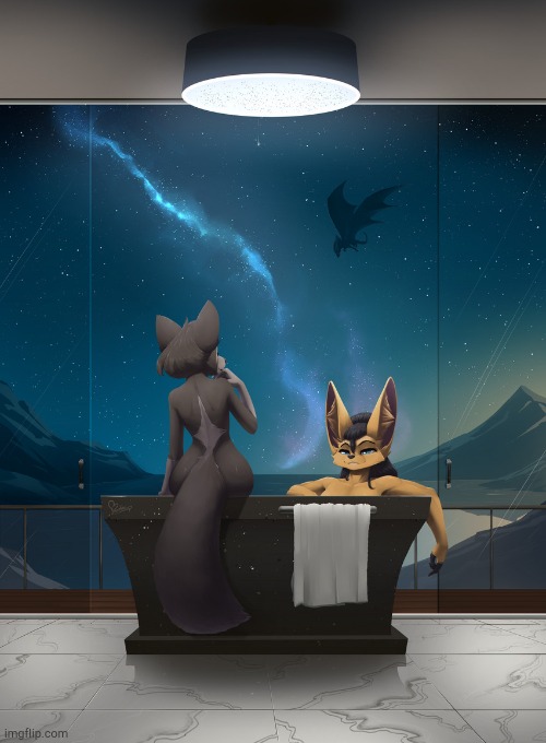 Vix and Fen, by Feretta. | image tagged in furry,furries,vix,fen,feretta | made w/ Imgflip meme maker