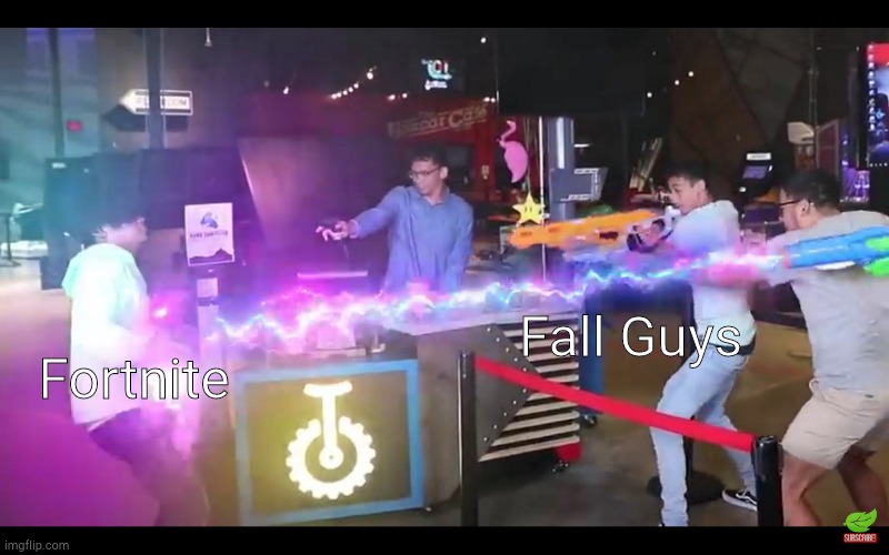 Me and the boys are kill guava juice | Fall Guys; Fortnite | image tagged in me and guav members are kill guava juice,fall guys,fortnite | made w/ Imgflip meme maker