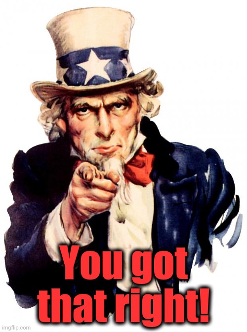 Uncle Sam Meme | You got that right! | image tagged in memes,uncle sam | made w/ Imgflip meme maker