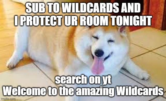 Thicc Doggo | SUB TO WILDCARDS AND I PROTECT UR ROOM TONIGHT; search on yt
Welcome to the amazing Wildcards | image tagged in thicc doggo | made w/ Imgflip meme maker