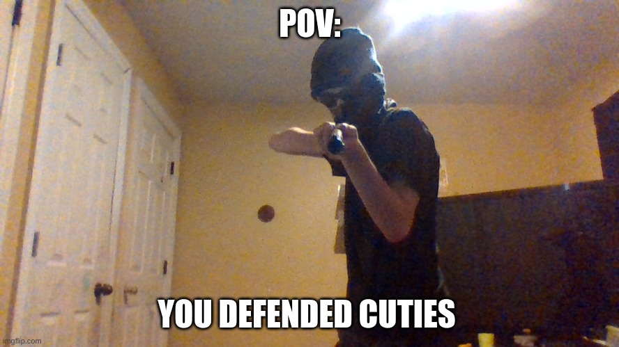 just a quick thing i made | POV:; YOU DEFENDED CUTIES | image tagged in netflix | made w/ Imgflip meme maker