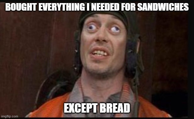 Idiots  | BOUGHT EVERYTHING I NEEDED FOR SANDWICHES; EXCEPT BREAD | image tagged in idiots | made w/ Imgflip meme maker