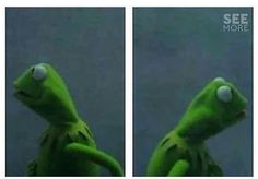 High Quality Kermit looking left and right Blank Meme Template