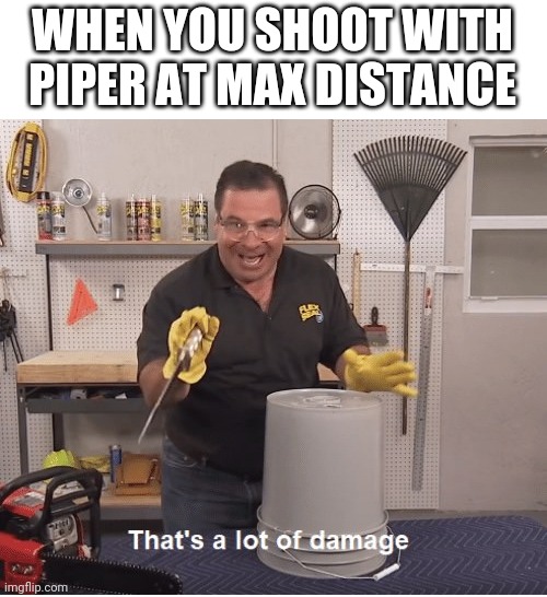 Brawl stars memes 1 | WHEN YOU SHOOT WITH PIPER AT MAX DISTANCE | image tagged in thats a lot of damage | made w/ Imgflip meme maker