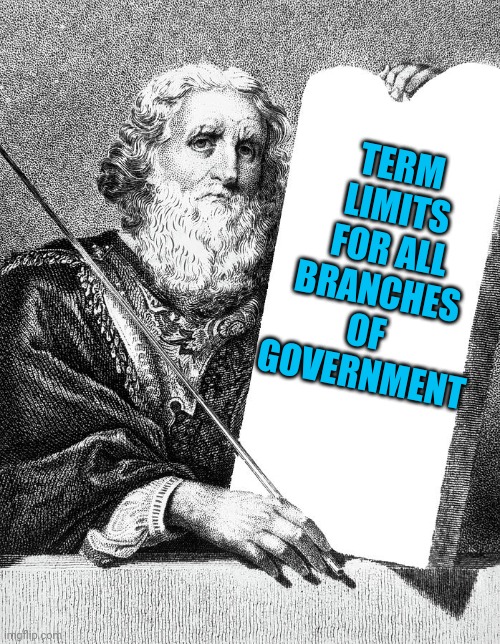 Blank commandment | TERM
 LIMITS
 FOR ALL
 BRANCHES 
OF 
GOVERNMENT | image tagged in blank commandment | made w/ Imgflip meme maker