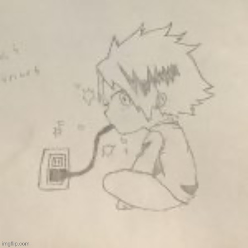 Some Denki Kaminari fanart (sorry it’s blurry’ | image tagged in fanart,anime,drawings | made w/ Imgflip meme maker