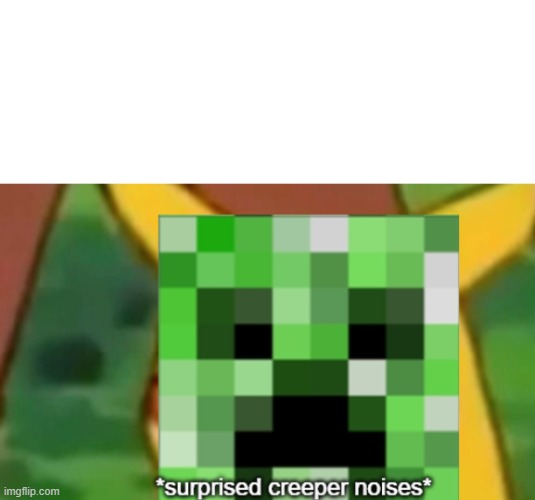 surprised creeper | image tagged in surprised creeper | made w/ Imgflip meme maker