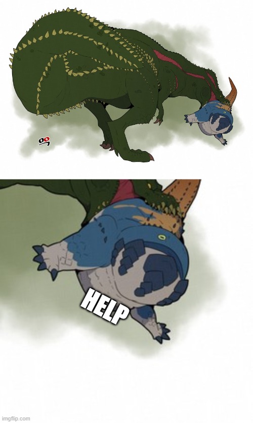 dodogama help | HELP | image tagged in monster hunter | made w/ Imgflip meme maker