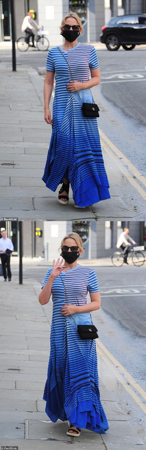 Kylie in London today. Pretty! | image tagged in kylie blue dress mask,pretty woman,dress,blue,face mask,walking | made w/ Imgflip meme maker