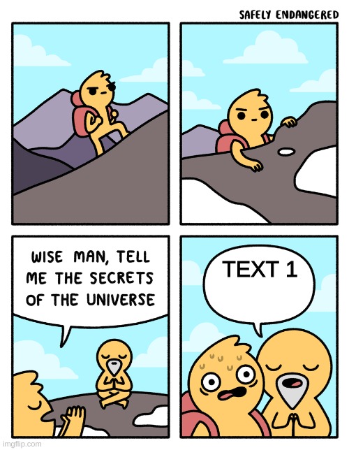 Wise man | TEXT 1 | image tagged in wise man,custom template,memes | made w/ Imgflip meme maker
