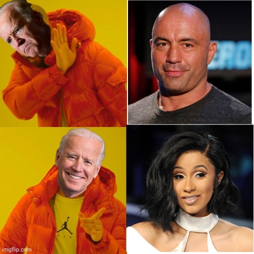 DEM ARE ALL LIKE... | image tagged in joe biden,joe rogan,cardi b,presidential debate,moderators | made w/ Imgflip meme maker