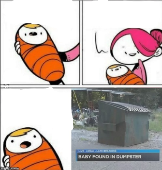 Baby dumpster Blank Meme Template