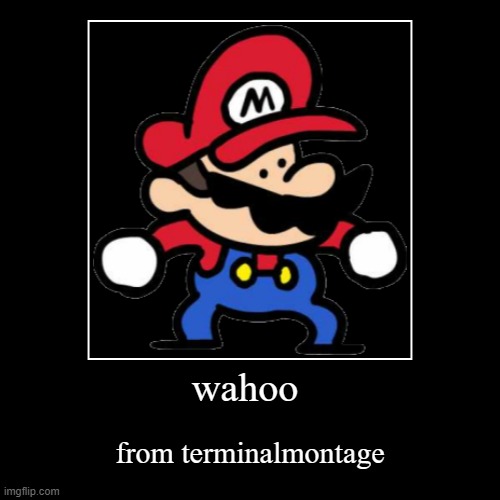 wahoo | image tagged in funny,demotivationals,terminalmontage,mario,wahoo,memes | made w/ Imgflip demotivational maker