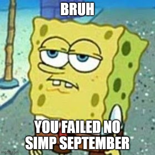 No Simping Allowed | BRUH YOU FAILED NO SIMP SEPTEMBER | image tagged in no simping allowed | made w/ Imgflip meme maker