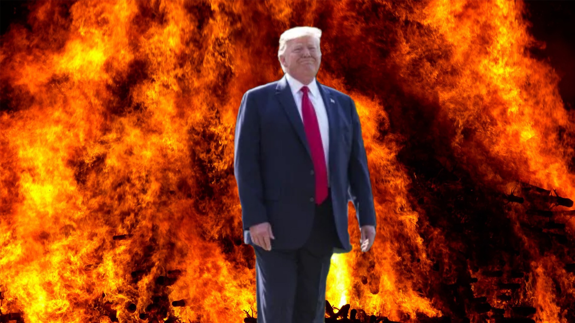 High Quality Trump Denies Fire Blank Meme Template