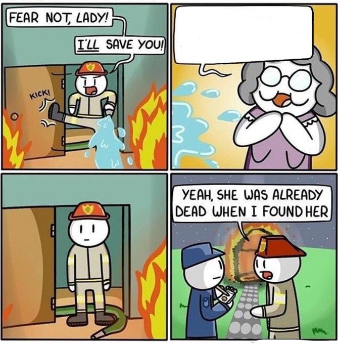 High Quality Old Lady Fire Blank Meme Template