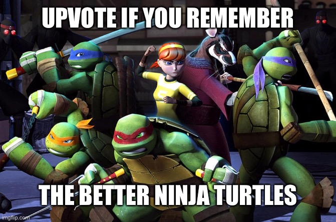 The best ninja turtles | UPVOTE IF YOU REMEMBER; THE BETTER NINJA TURTLES | image tagged in memes,tmnt | made w/ Imgflip meme maker