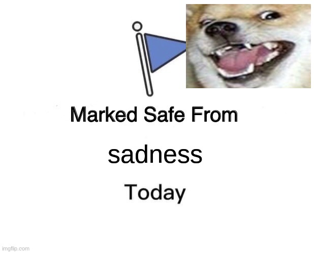 I'm back!! | sadness | image tagged in memes,marked safe from | made w/ Imgflip meme maker
